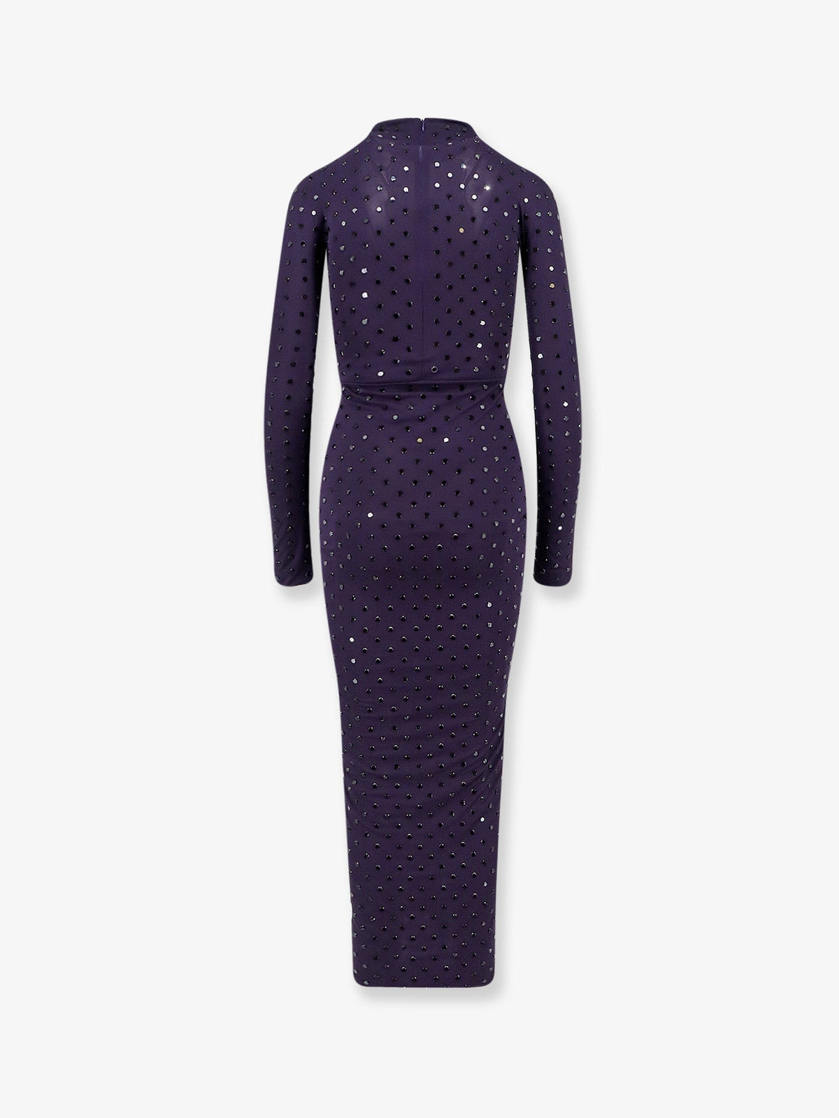 Long viscose dress with all-over rhinestones 2