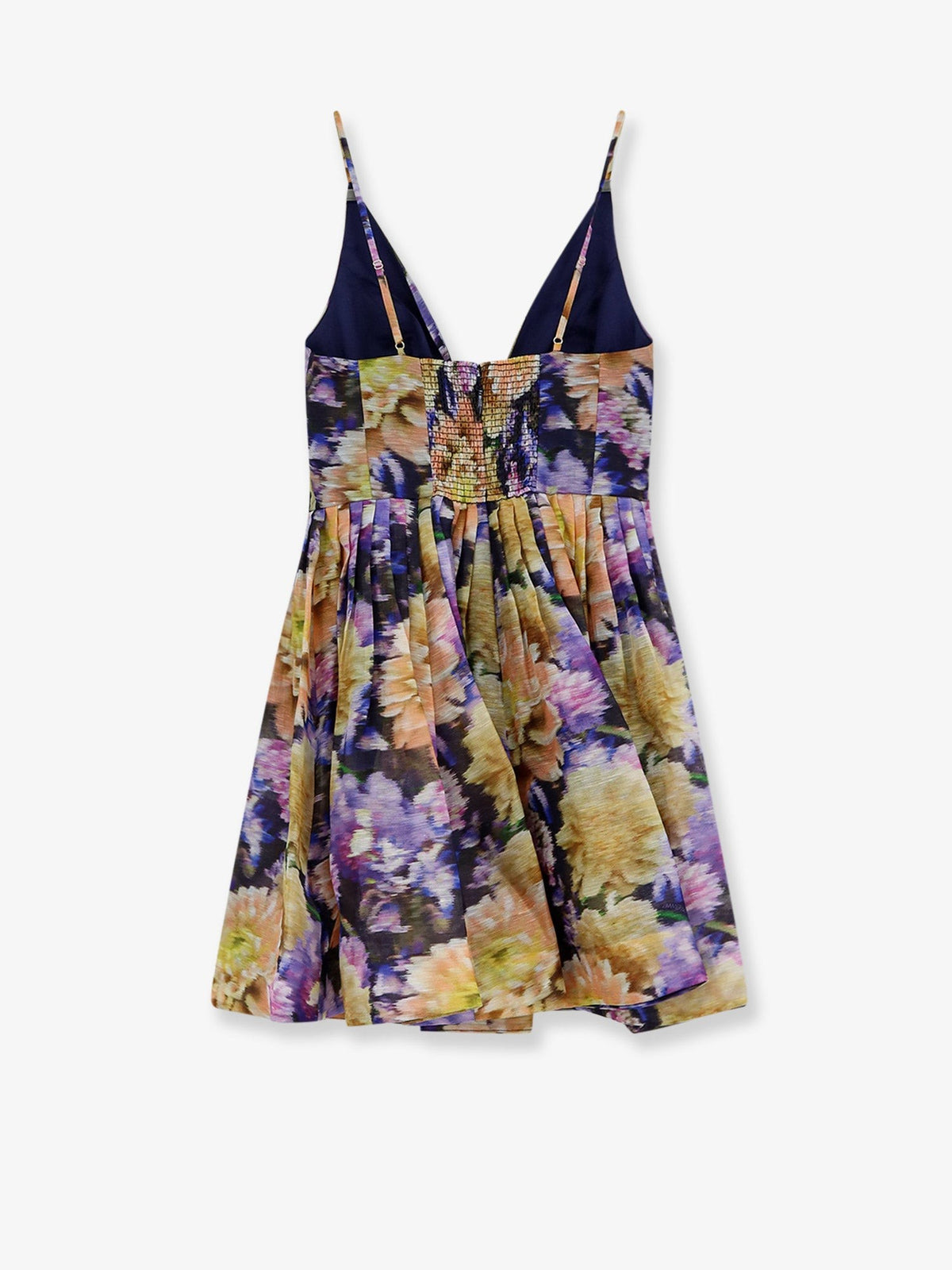 Luna silk and linen blend dress with all-over floral print 2
