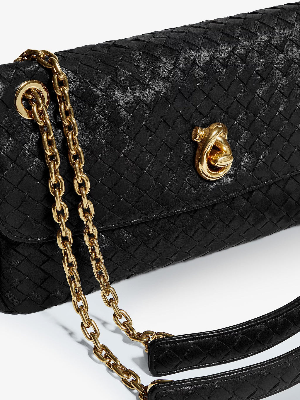 Madison leather shoulder bag with knot detail 3