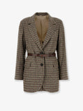 Madras blazer with belt