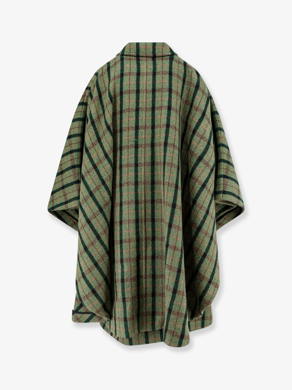 Madras wool cape coat 2