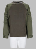 Maglia Cargo In Lana Con Inserti In Cotone