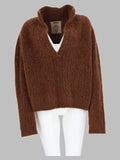 Maglia In Alpaca e Lana Con Scollo a V