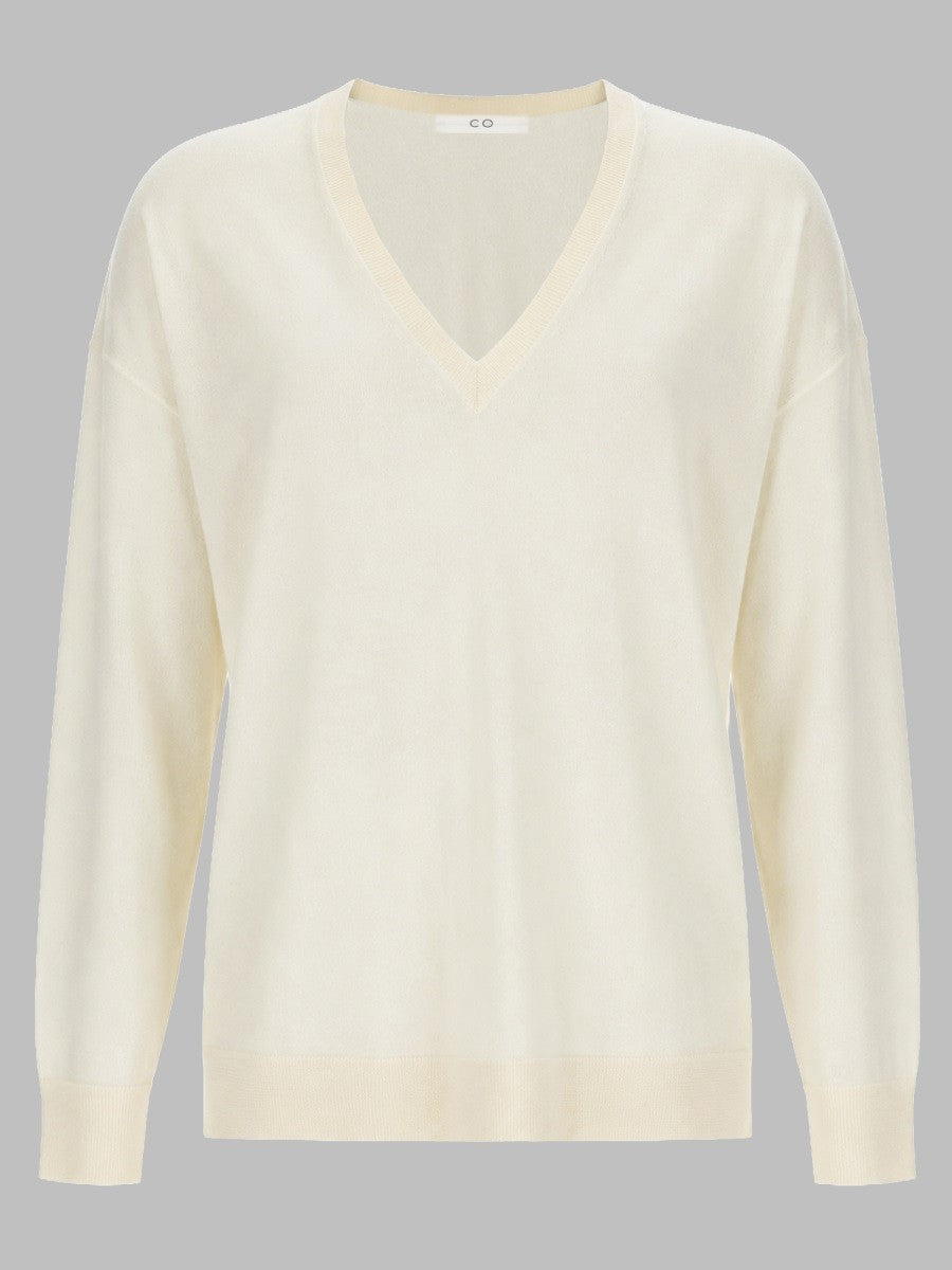 MAGLIA IN CASHMERE CON SCOLLO A V