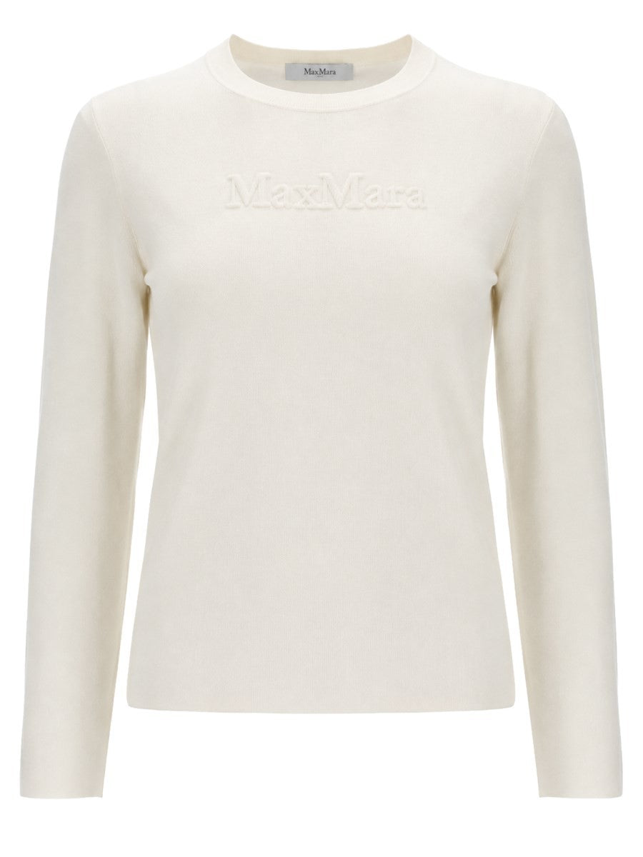 Maglia in filato di lana con logo a rilievo
