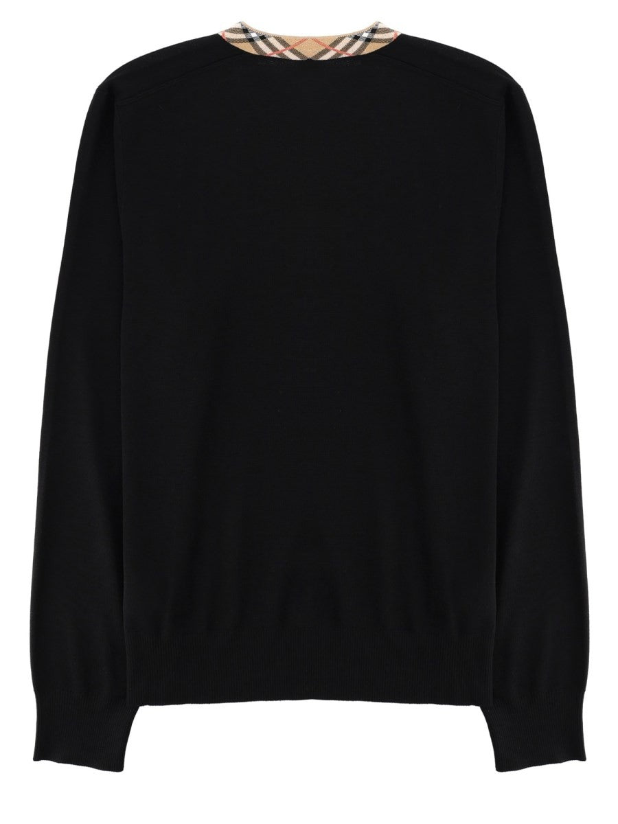 MAGLIA IN LANA MERINO CON SCOLLO "CHECK" 2
