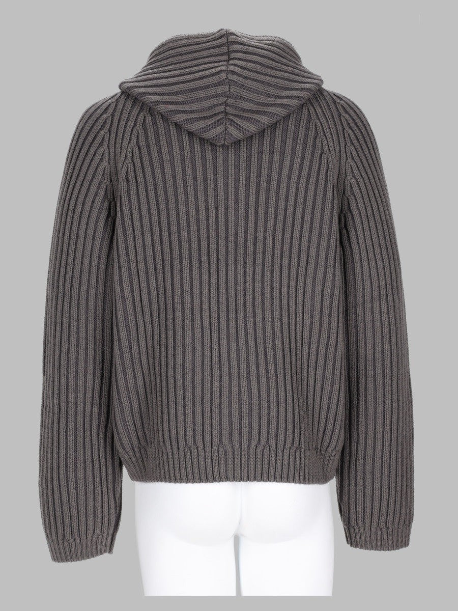 Maglia In Lana Merino Con Zip e Cappuccio 2