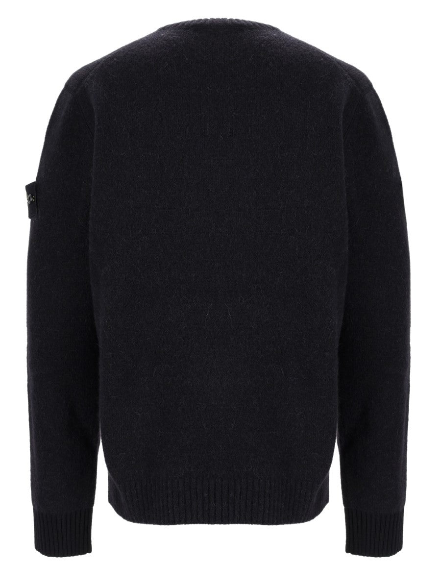 Maglia In Misto Alpaca e Lana Con Patch Logo 2