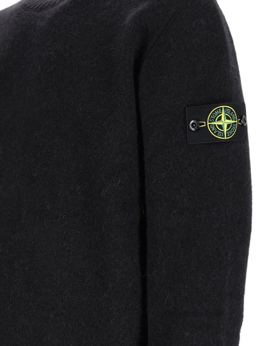 Maglia In Misto Alpaca e Lana Con Patch Logo 3