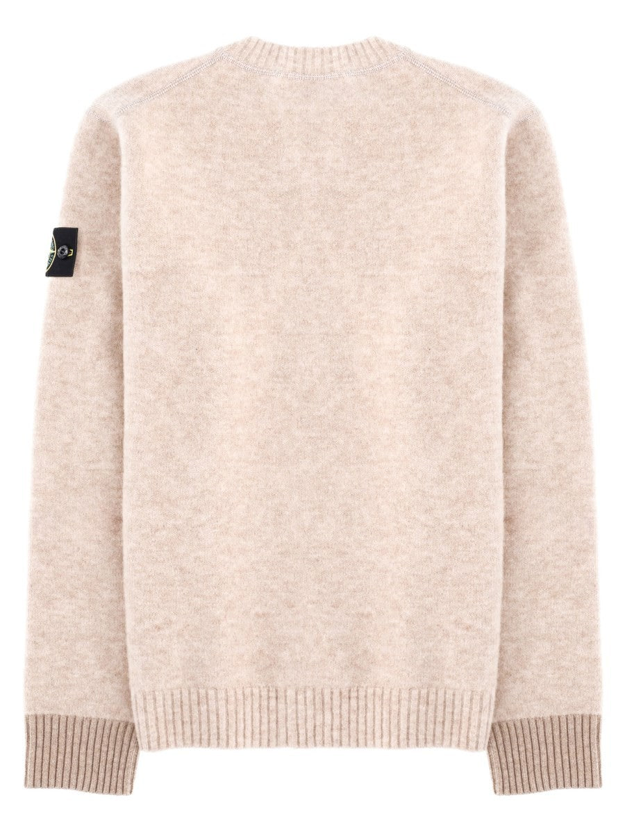 Maglia In Misto Alpaca e Lana Con Patch Logo 2