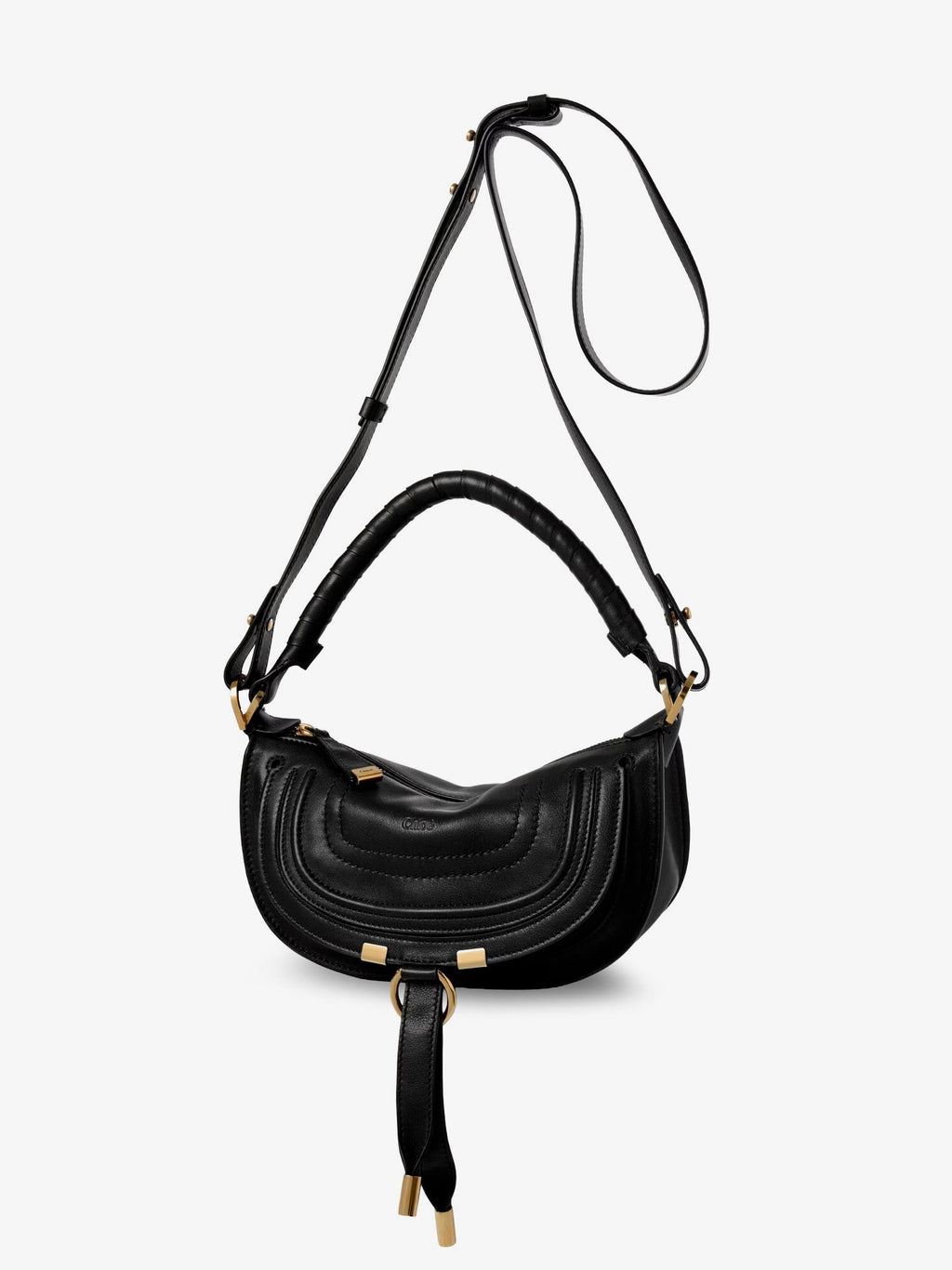 Marcie Mini leather crossbody bag with stitching detail 3