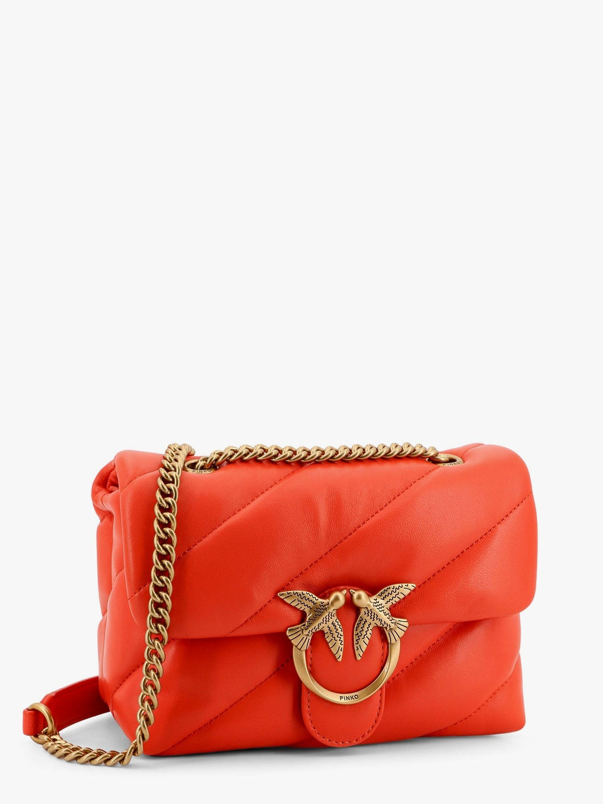 Matelassé leather shoulder bag with iconic love birds buckle 3