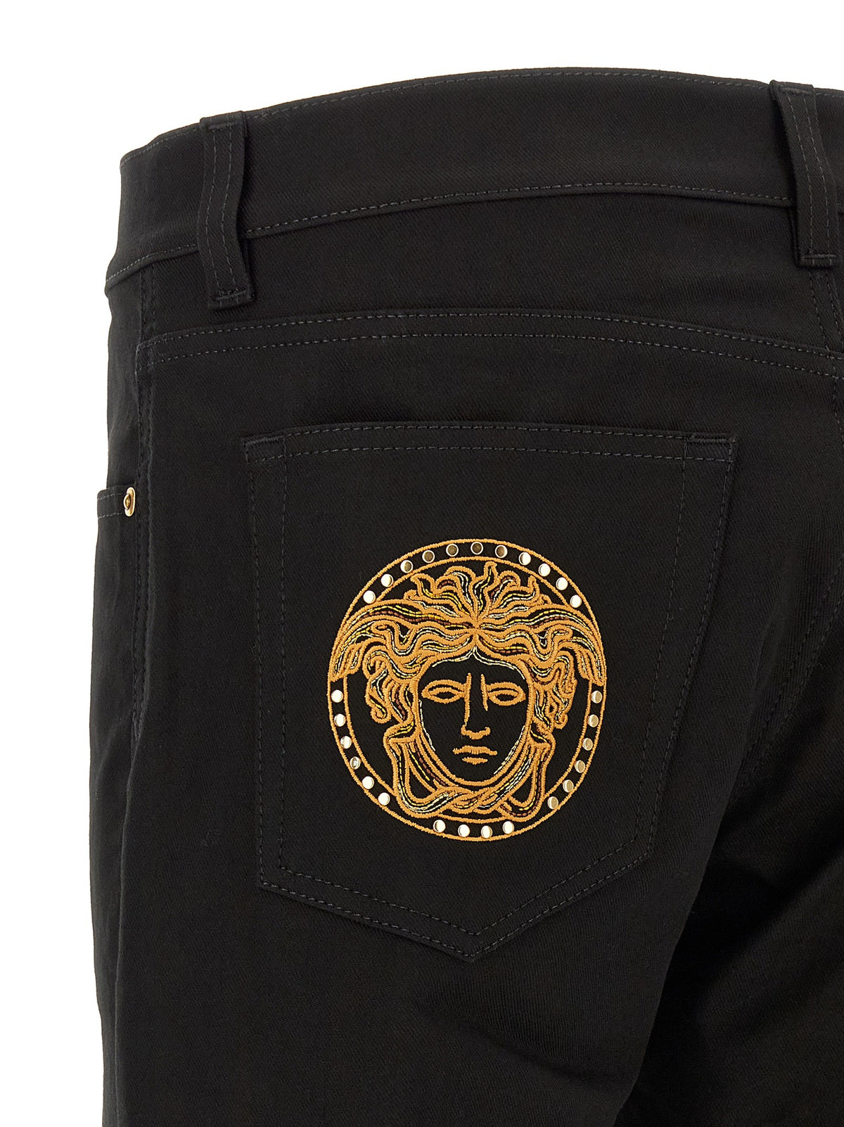 Medusa embroidery jeans 5