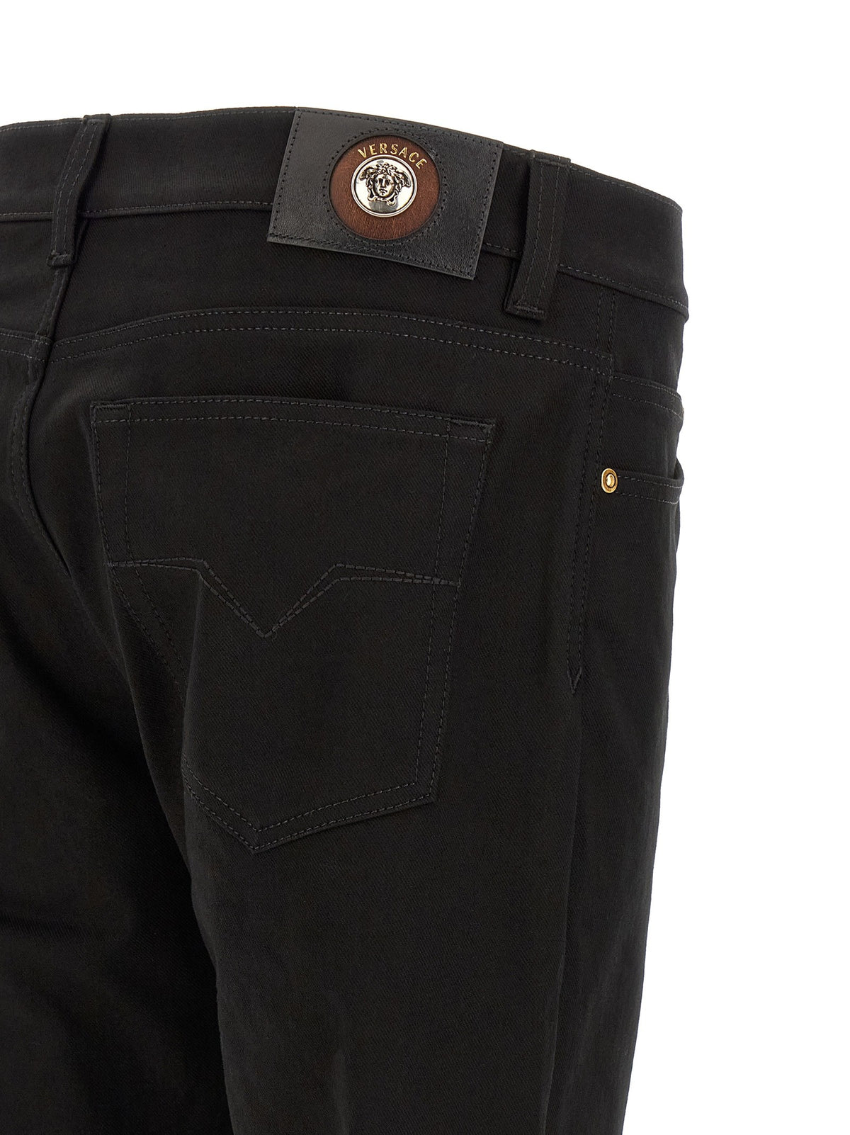 Medusa embroidery jeans 4