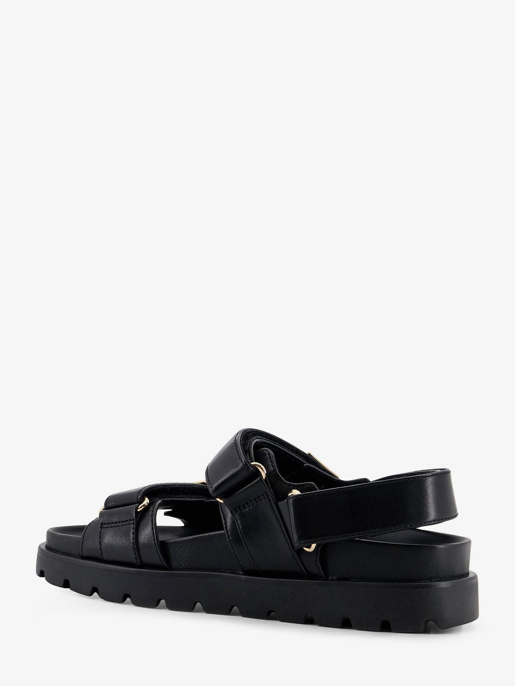 Mellow leather sandals with metal logo on the side 3