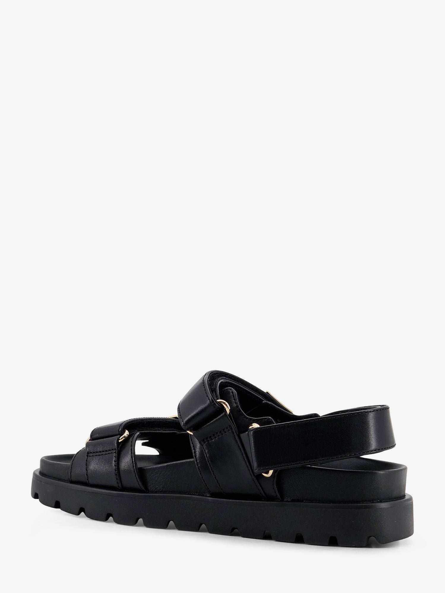 Mellow leather sandals with metal logo on the side 3