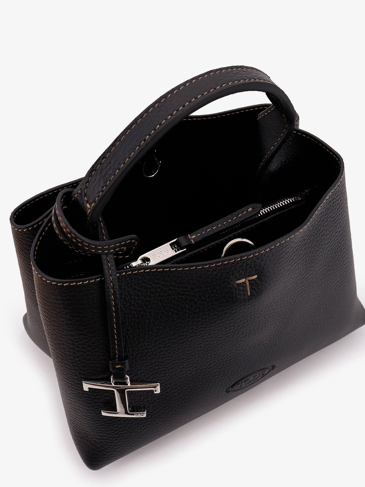 Micro leather crossbody bag with iconic stitching on the front 4