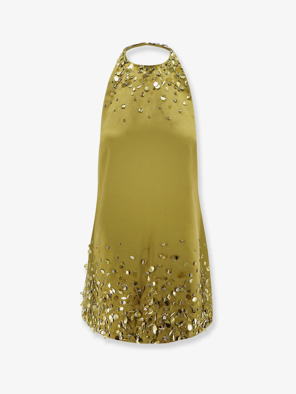 Mini dress with sequins and rhinestones