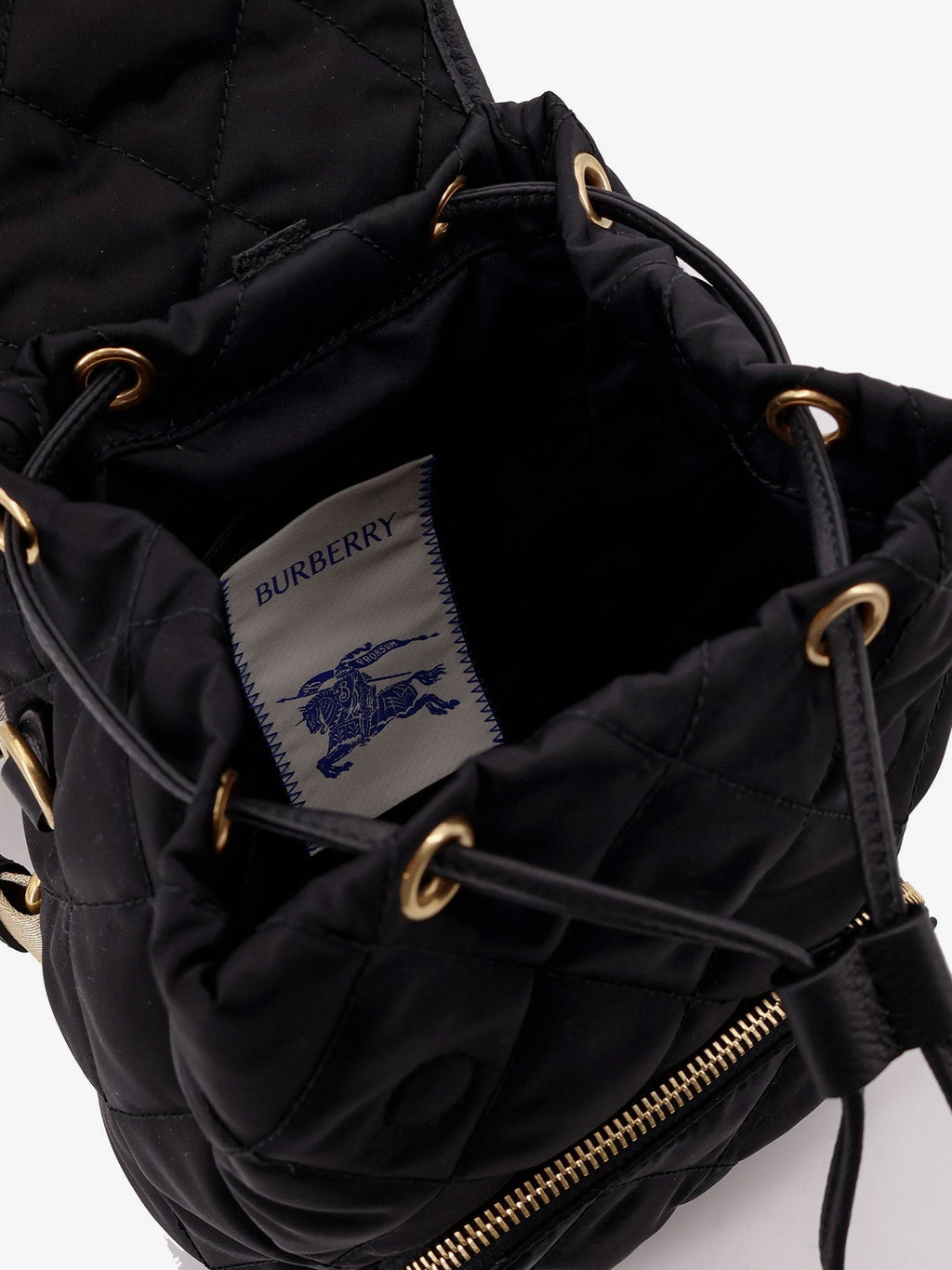 Mini nylon backpack with leather logo patch 4