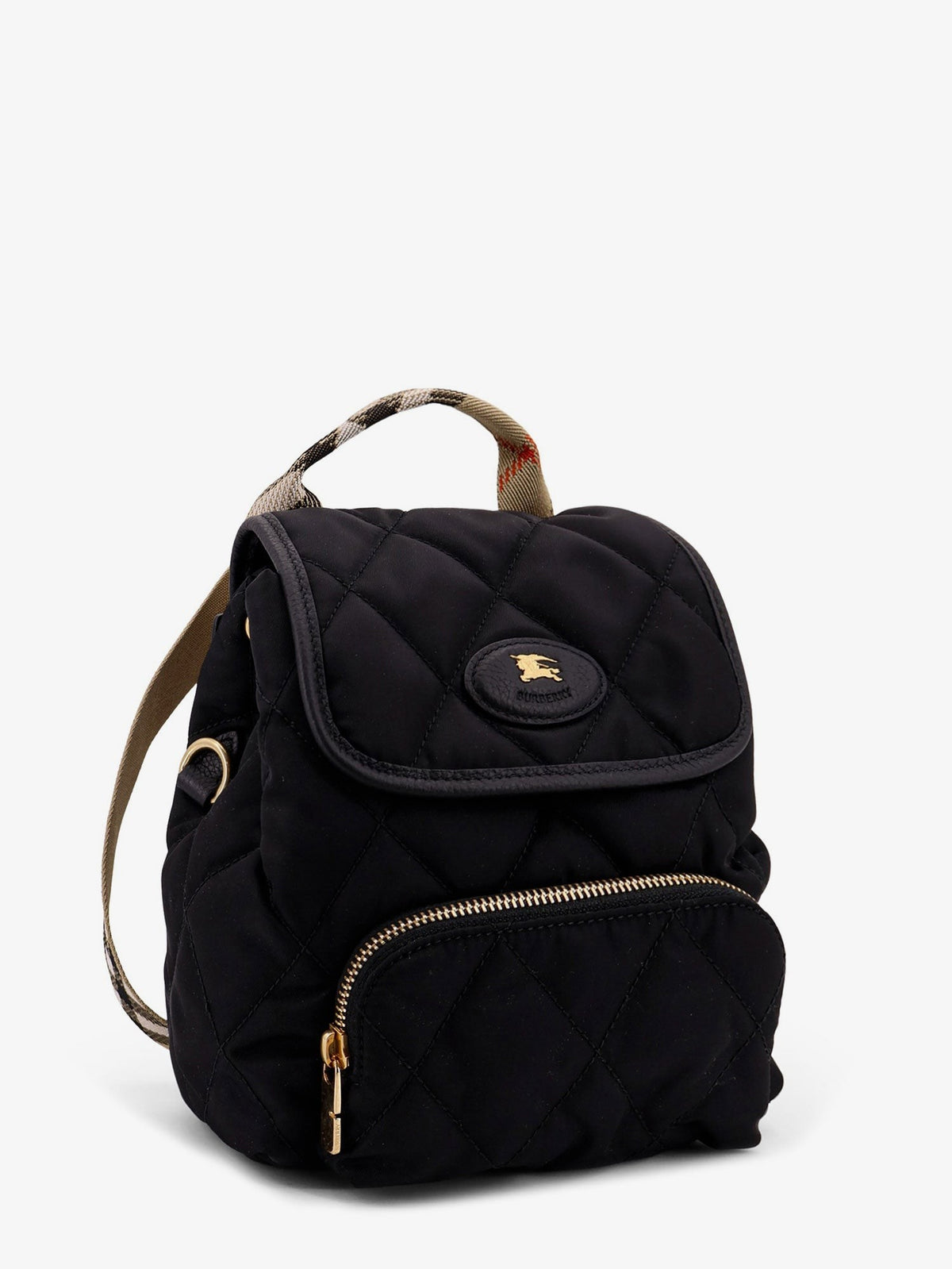Mini nylon backpack with leather logo patch 3