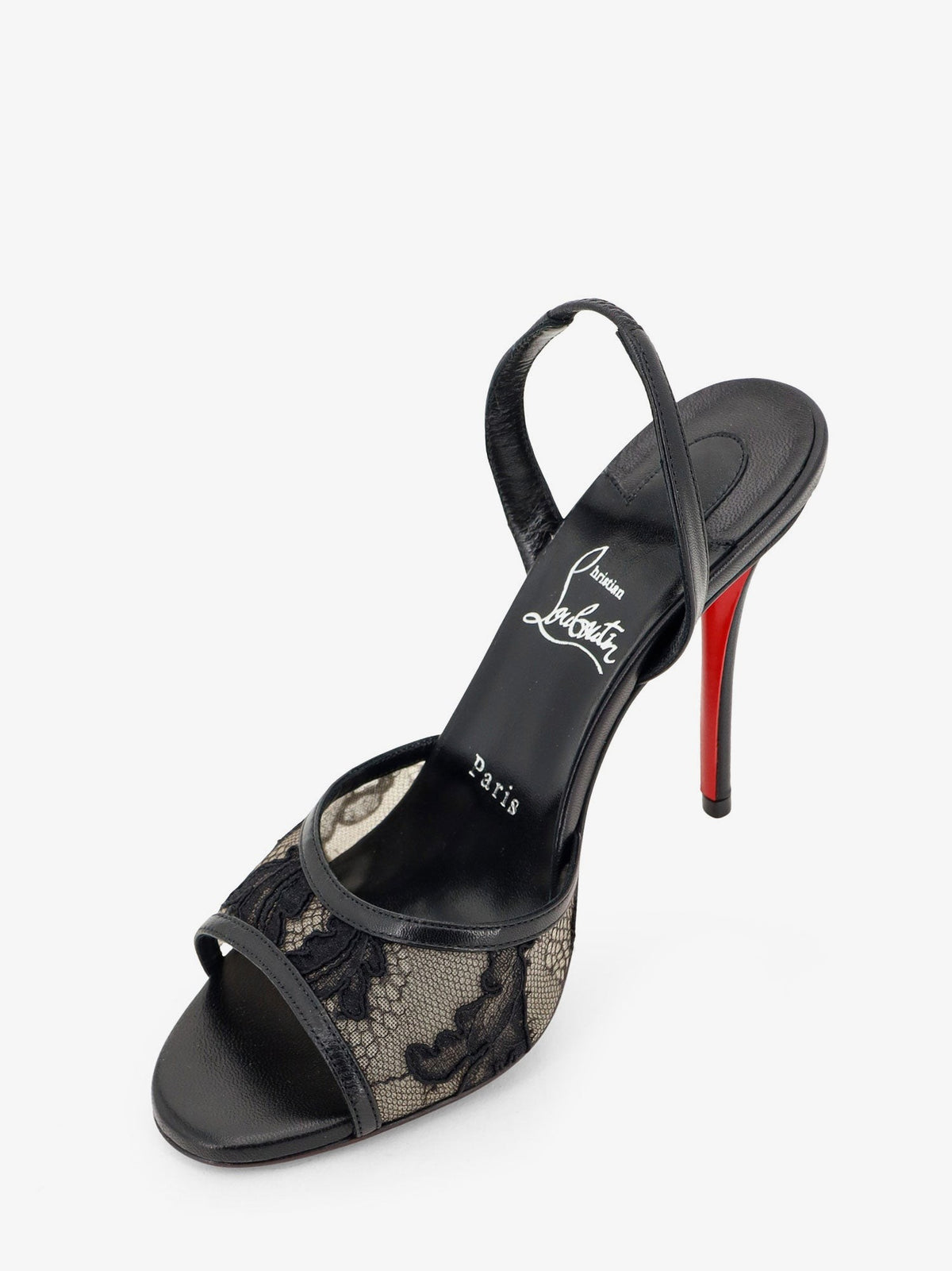 Miss Z Lace Sling sandals in mesh and leather 4