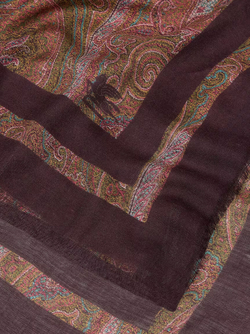 Modal and cashmere shawl with Paisley pattern 2