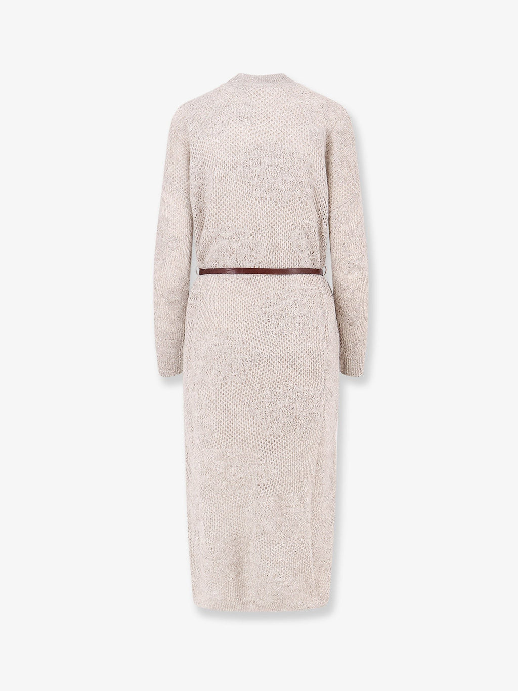 Mohair and wool blend long dress with all-over dazzling detail 2