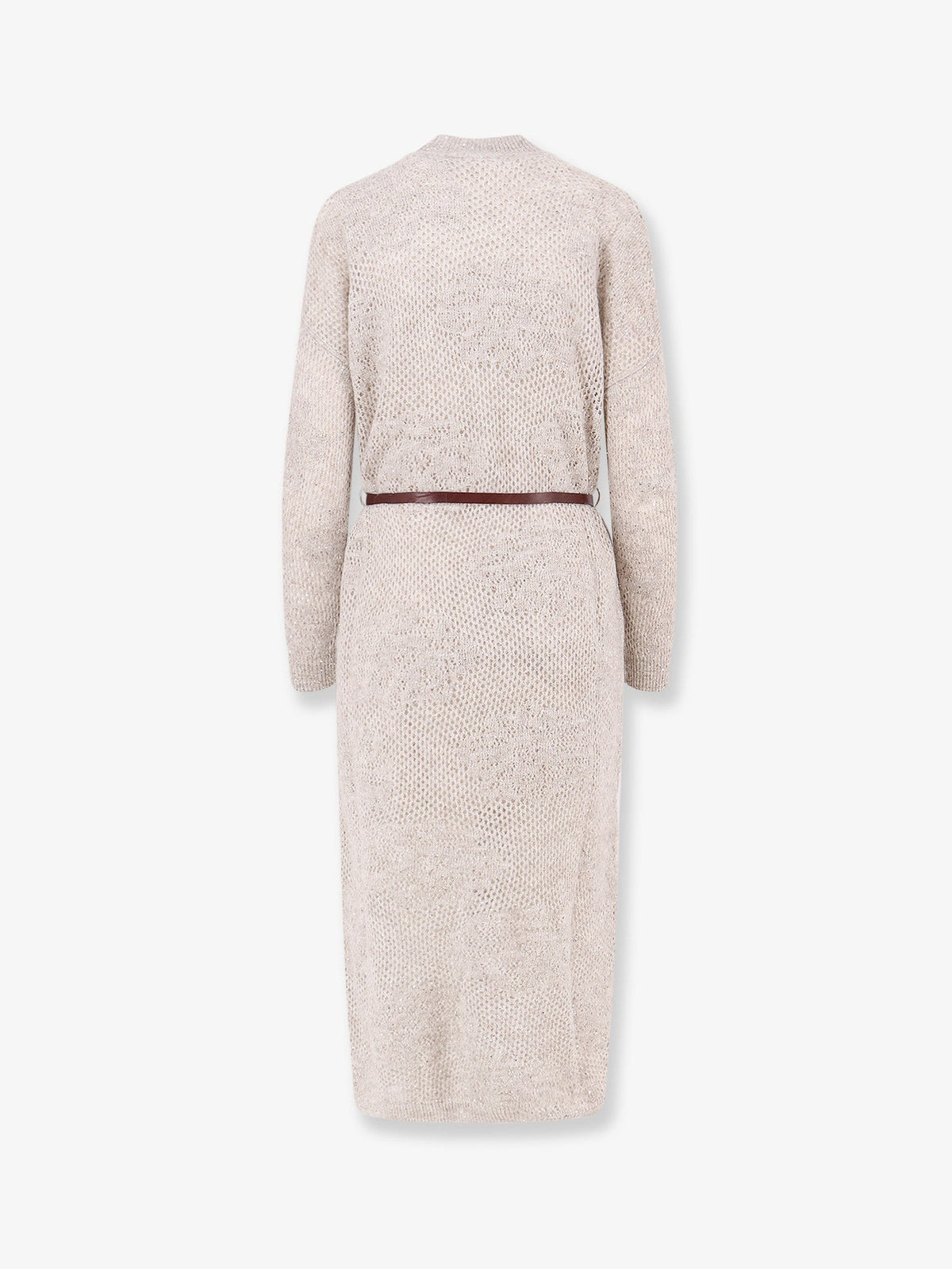 Mohair and wool blend long dress with all-over dazzling detail 2