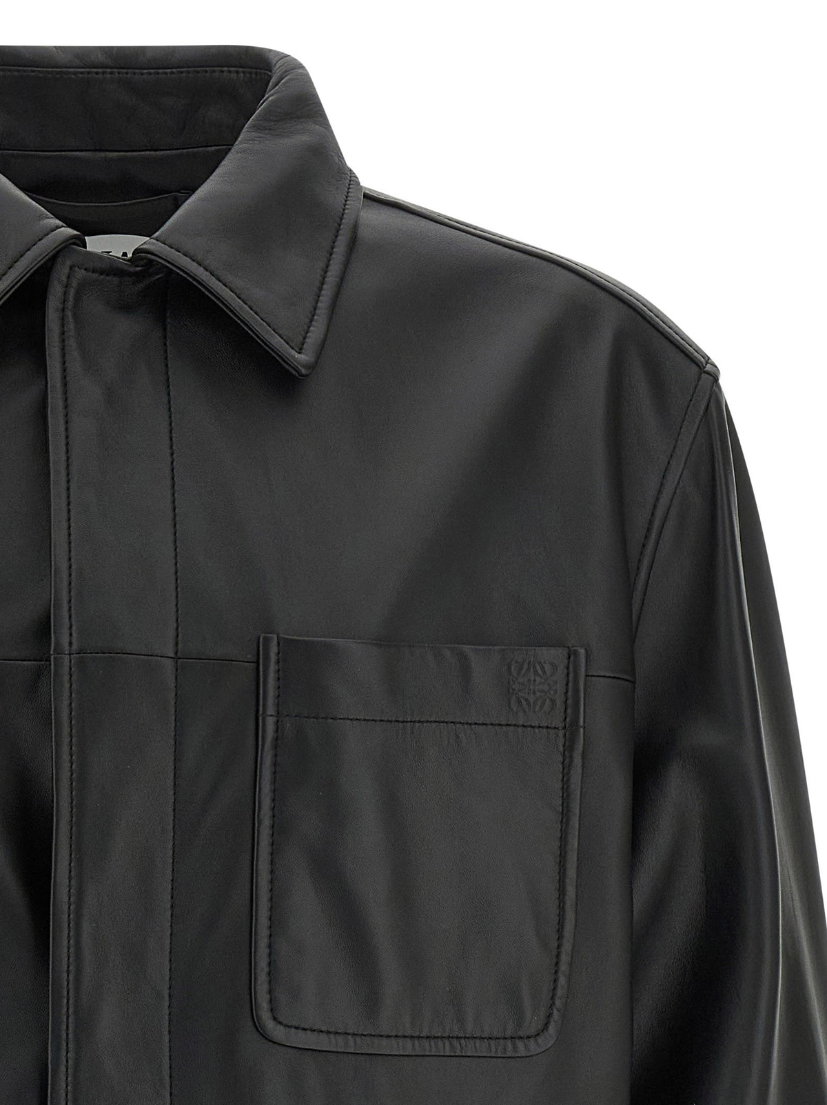 Nappa leather overshirt 3