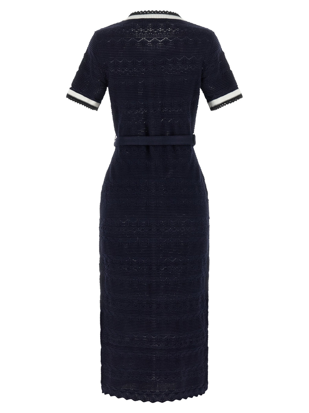 'Navy Pointelle Knit Midi' dress 2
