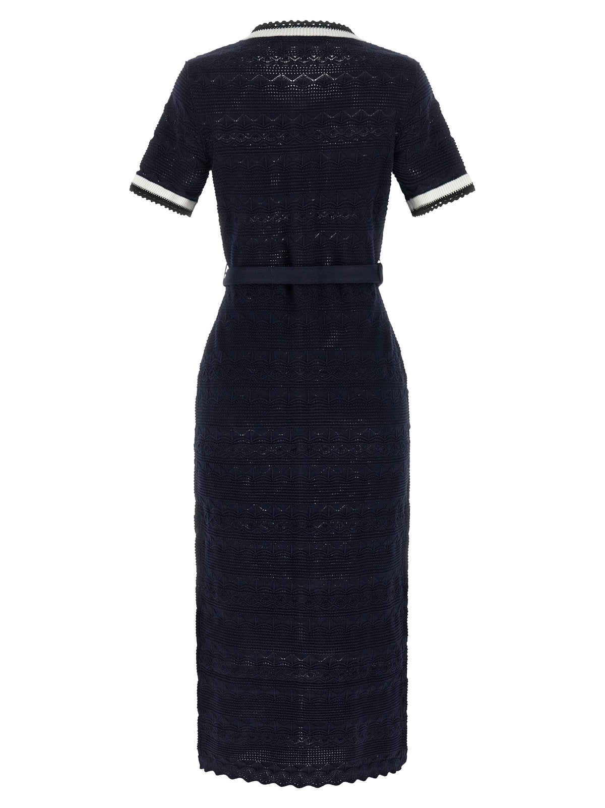'Navy Pointelle Knit Midi' dress 2