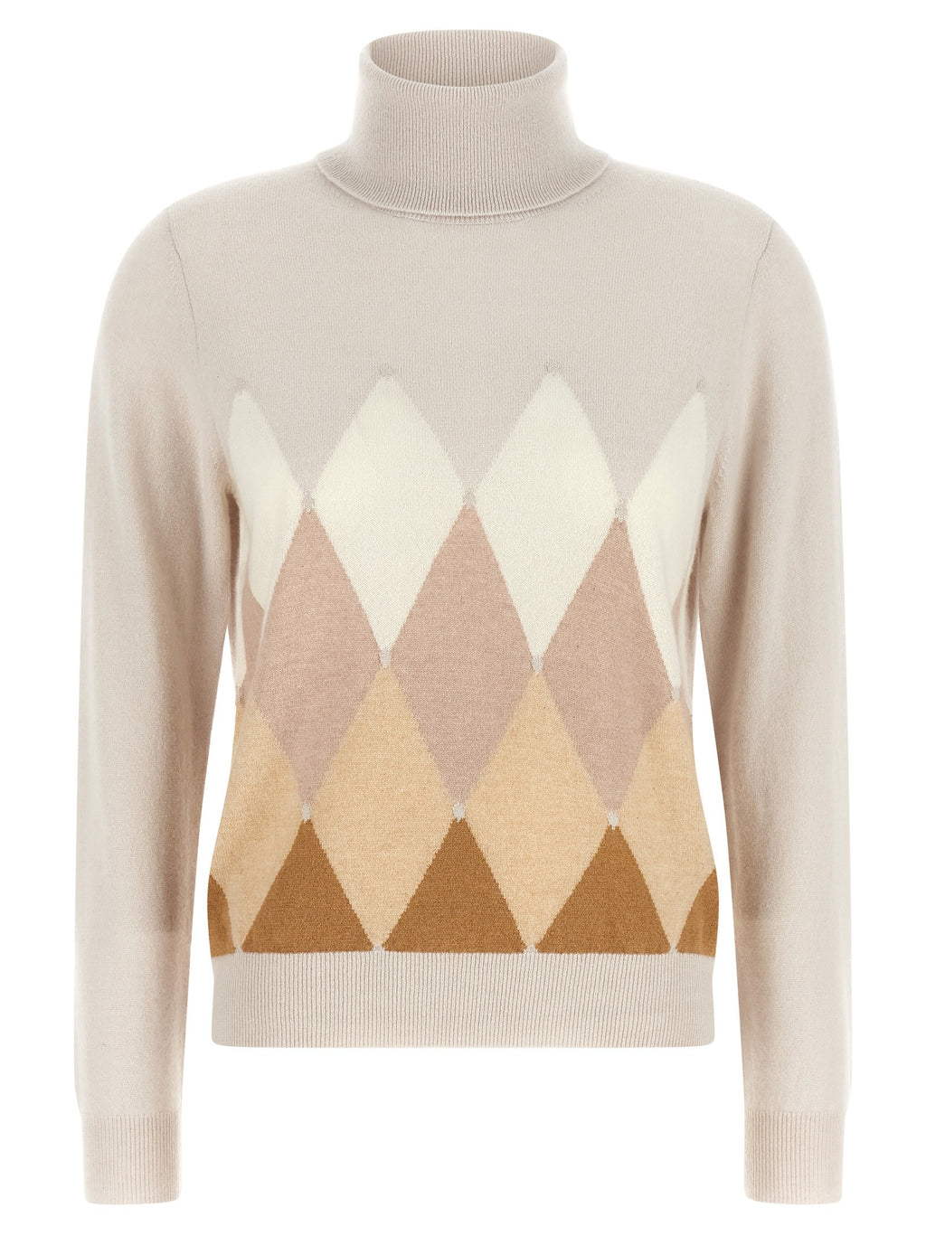 'New Diamond' turtleneck sweater with diamond intarsia