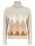 'New Diamond' turtleneck sweater with diamond intarsia