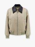 Nylon blouson with Intrecciato leather collar