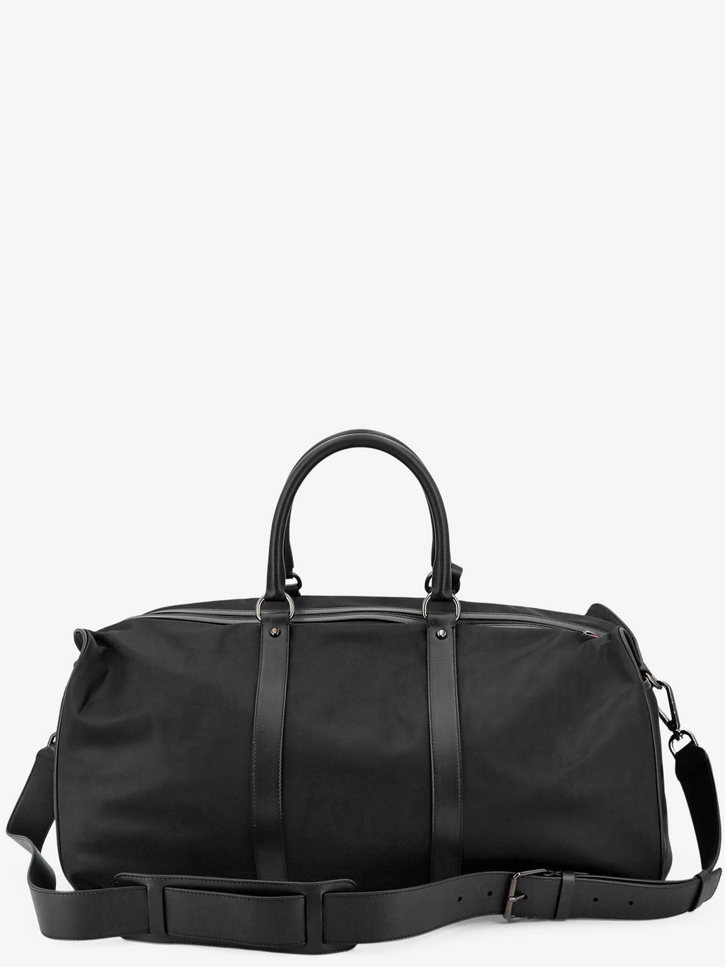 Nylon travel bag with leather inserts 2