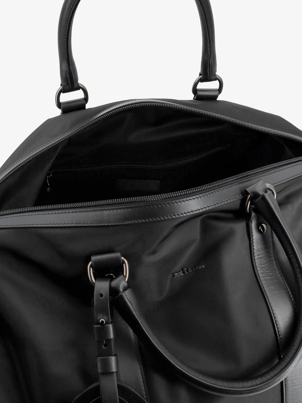 Nylon travel bag with leather inserts 5