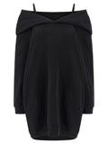 Off-shoulder hooded dress