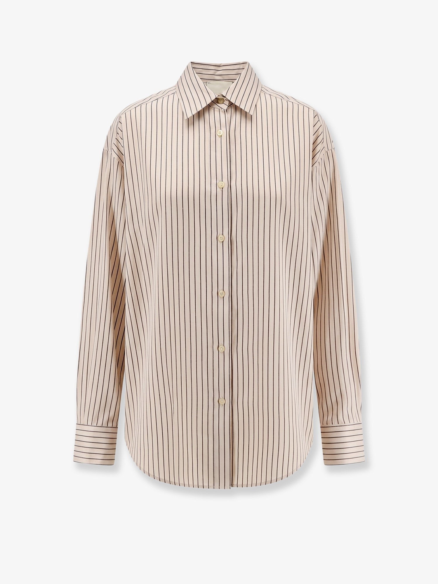 Oversize striped lyocell and silk shirt