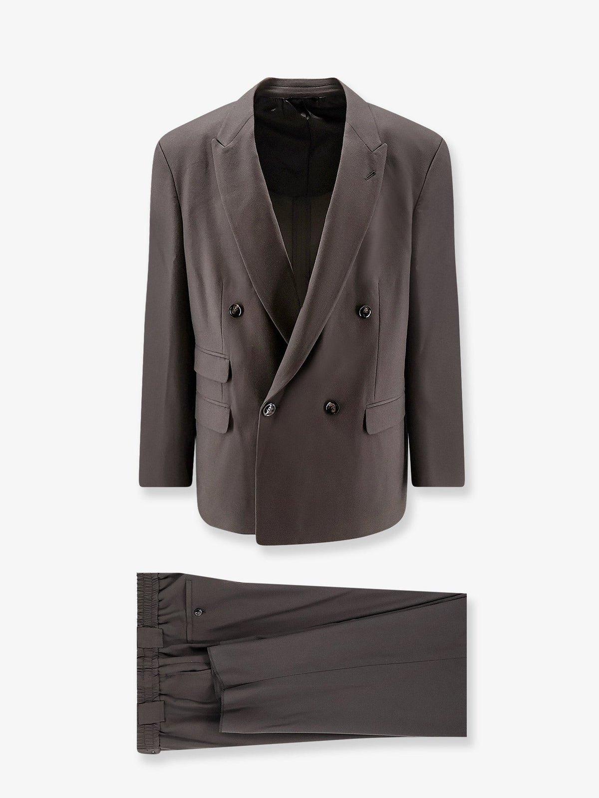 Oversized fluid virgin wool suit