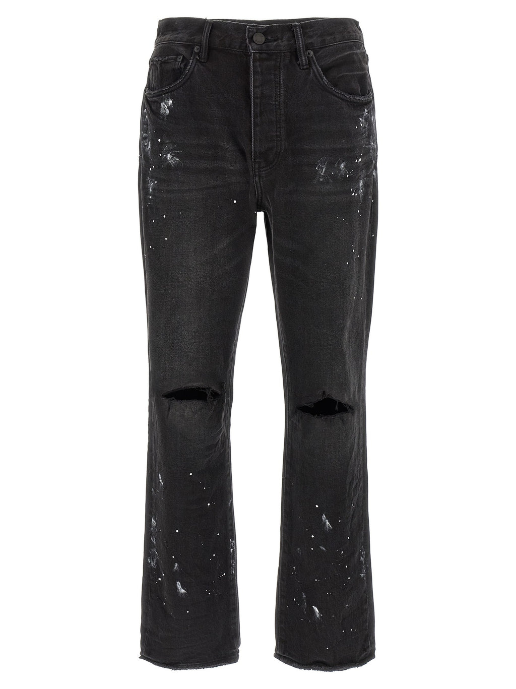 'P011 Knee Slit Paint' jeans