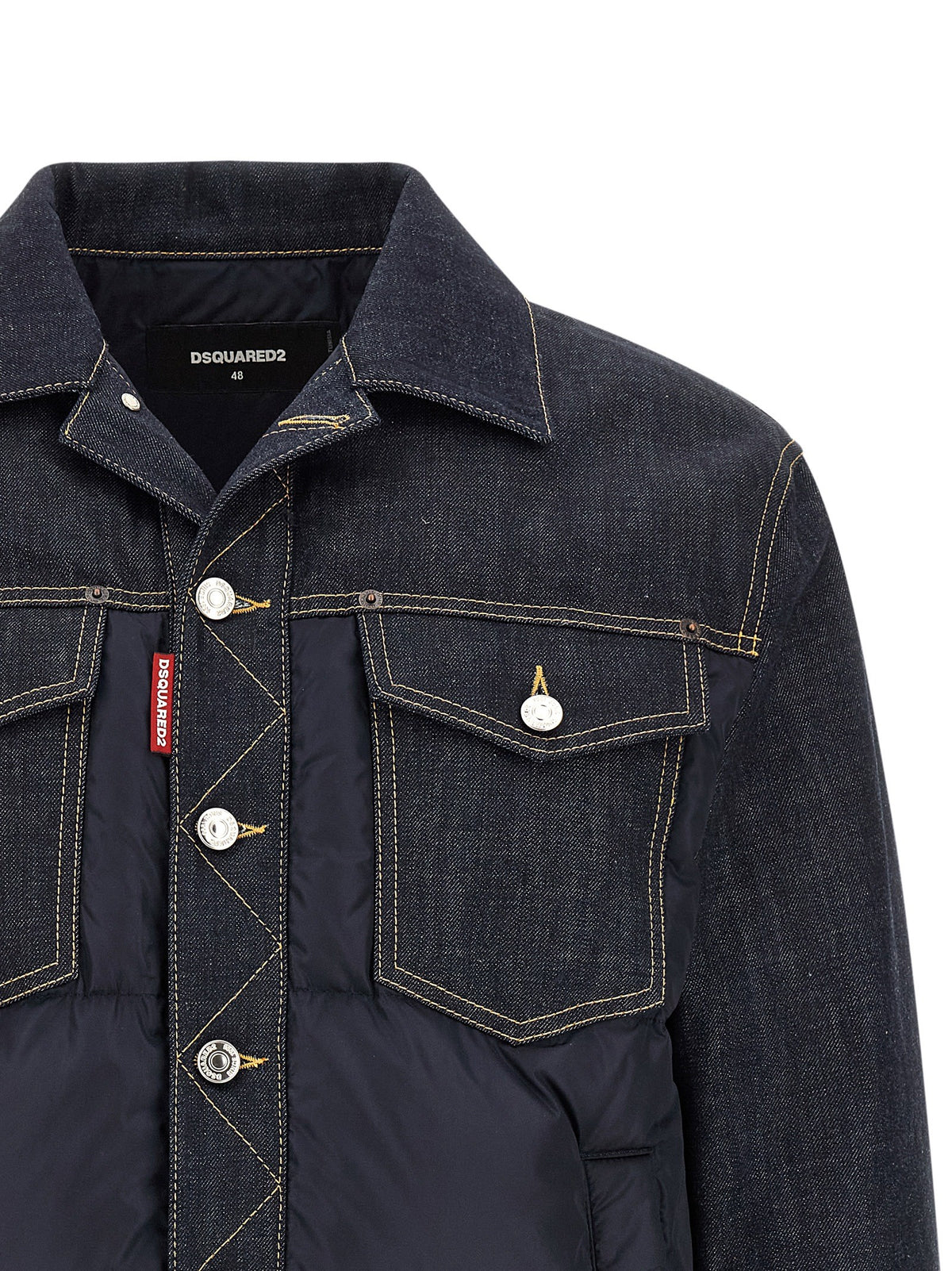 Padded 'Hybrid' trucker jacket 3