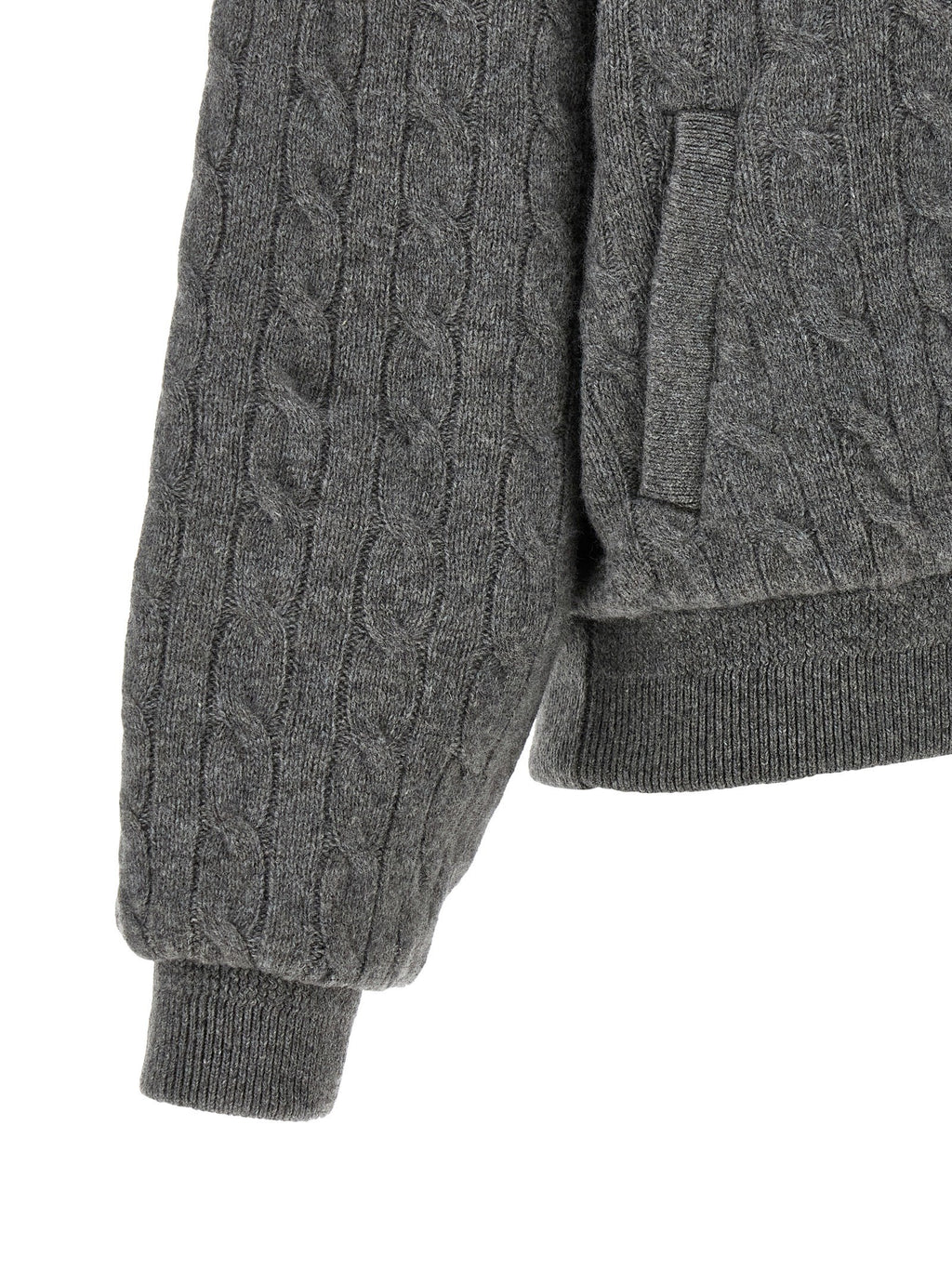 Padded Knit Braided Bomber Jacket 4