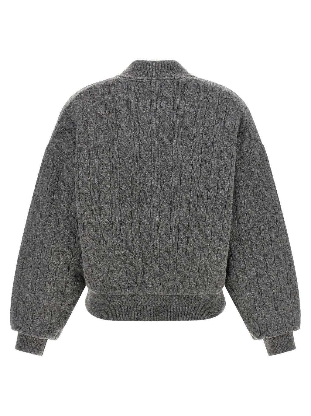 Padded Knit Braided Bomber Jacket 2