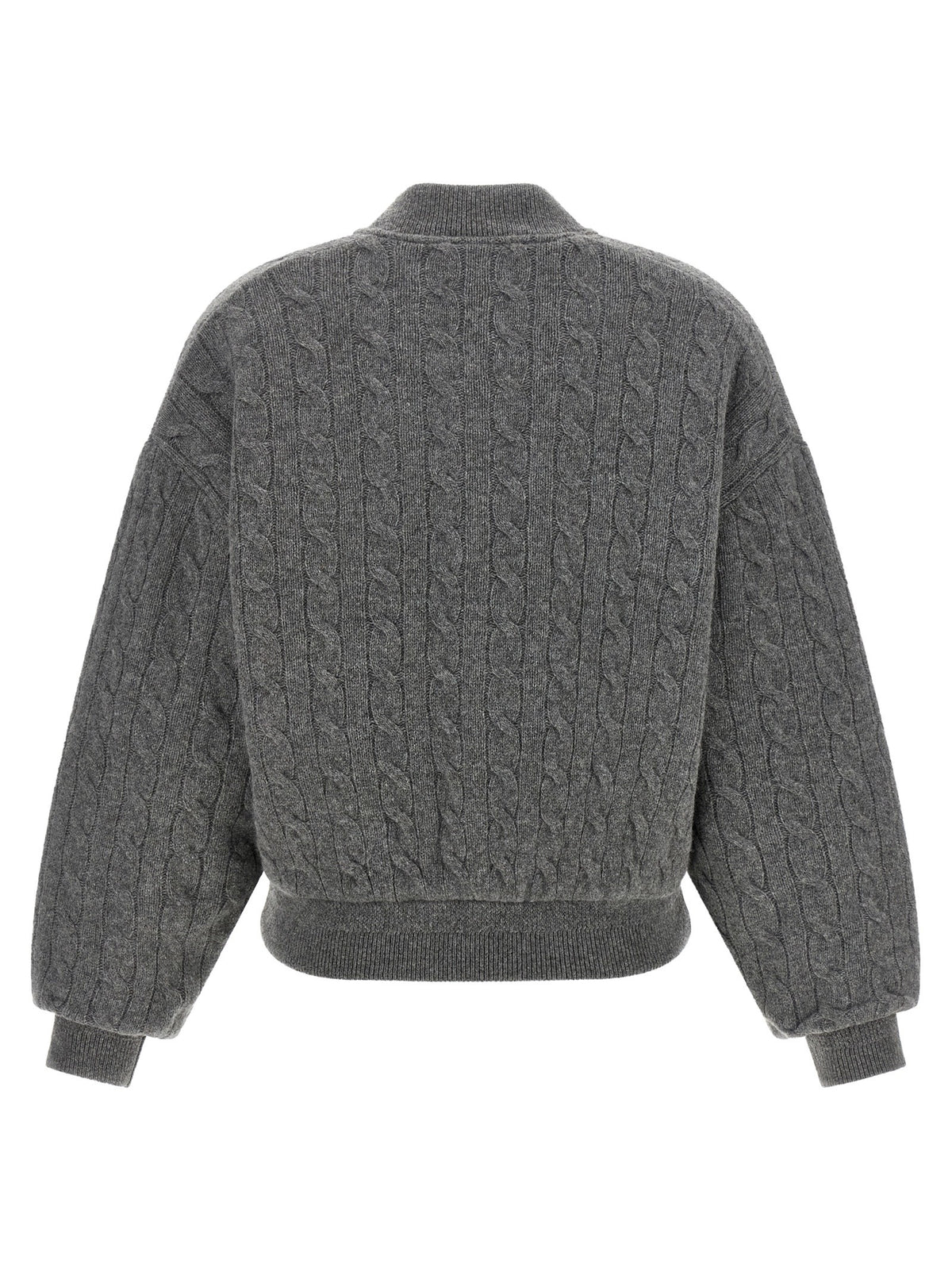 Padded Knit Braided Bomber Jacket 2