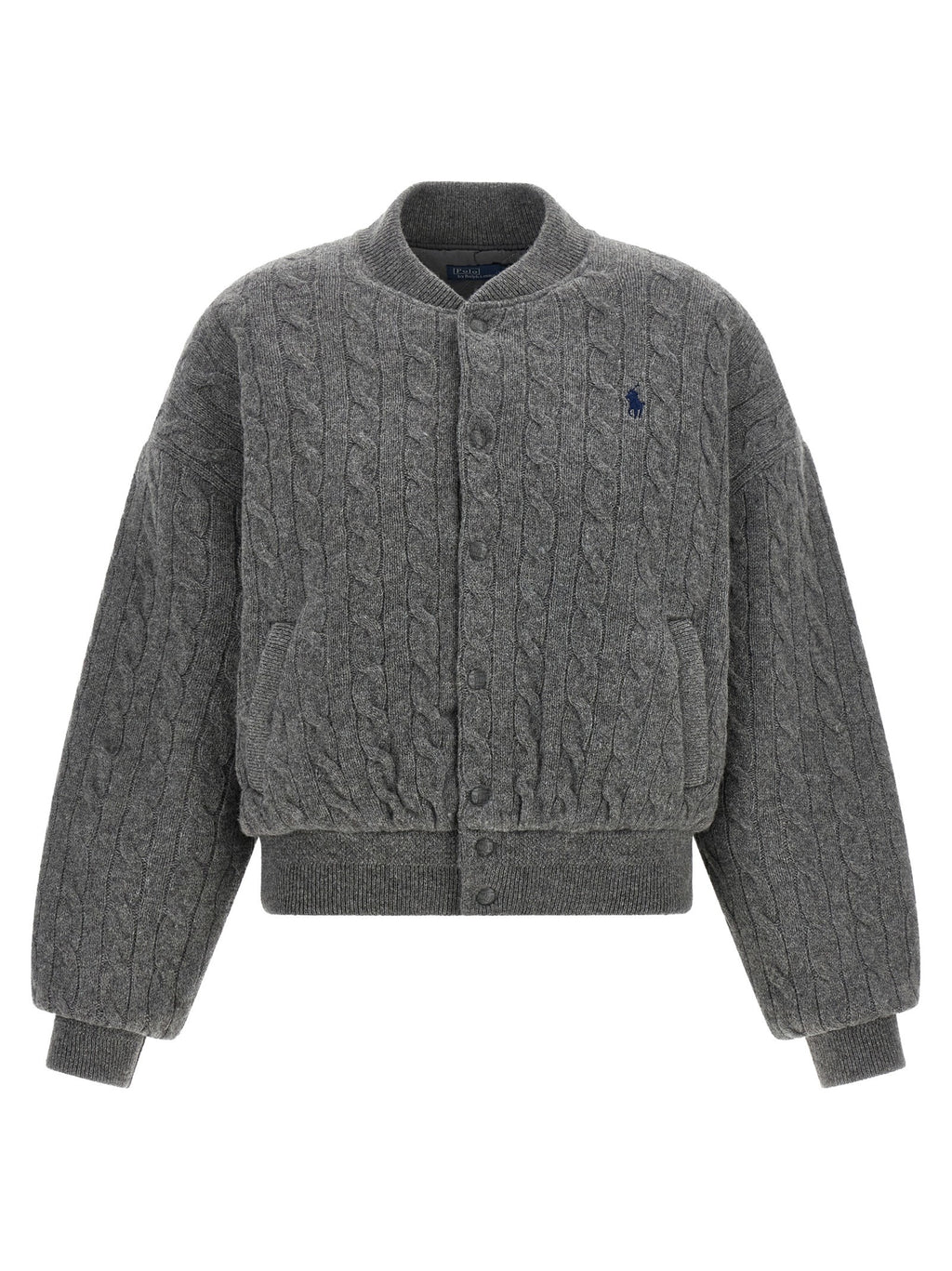 Padded Knit Braided Bomber Jacket