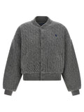 Padded Knit Braided Bomber Jacket