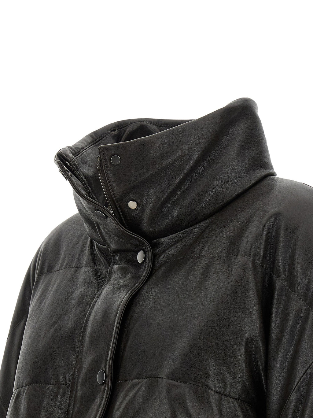 Padded leather jacket 5