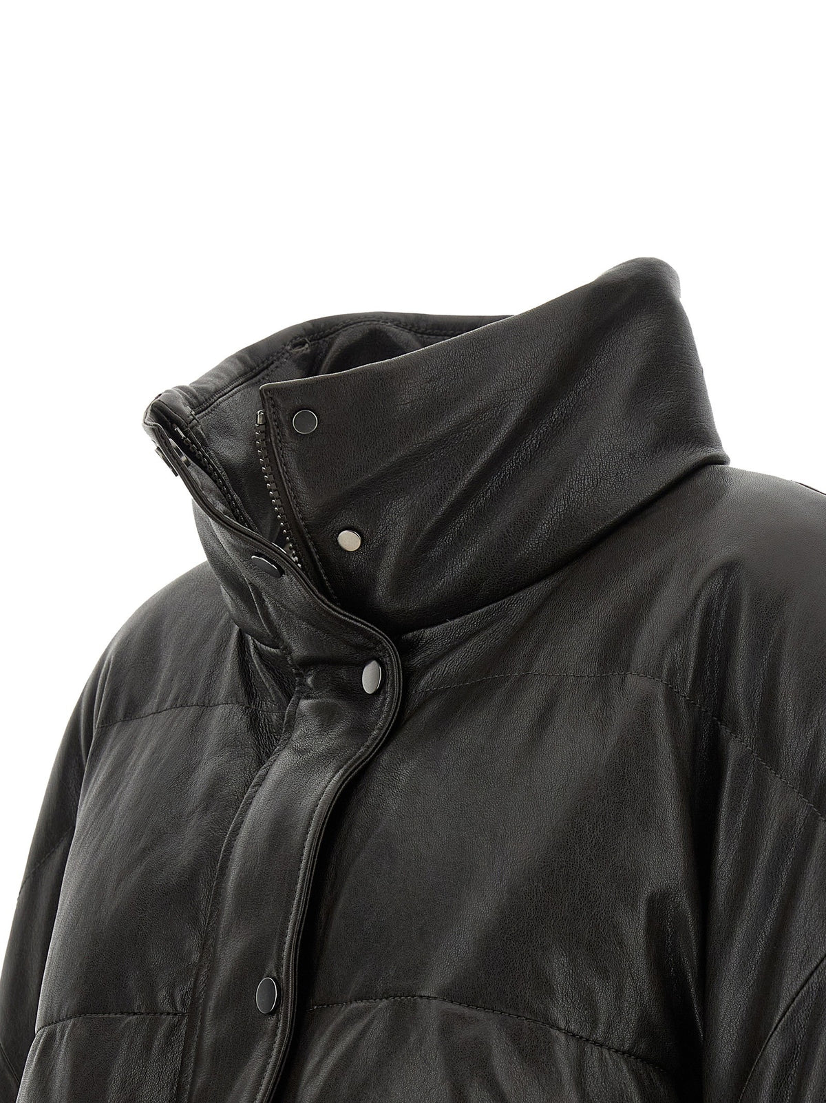 Padded leather jacket 5