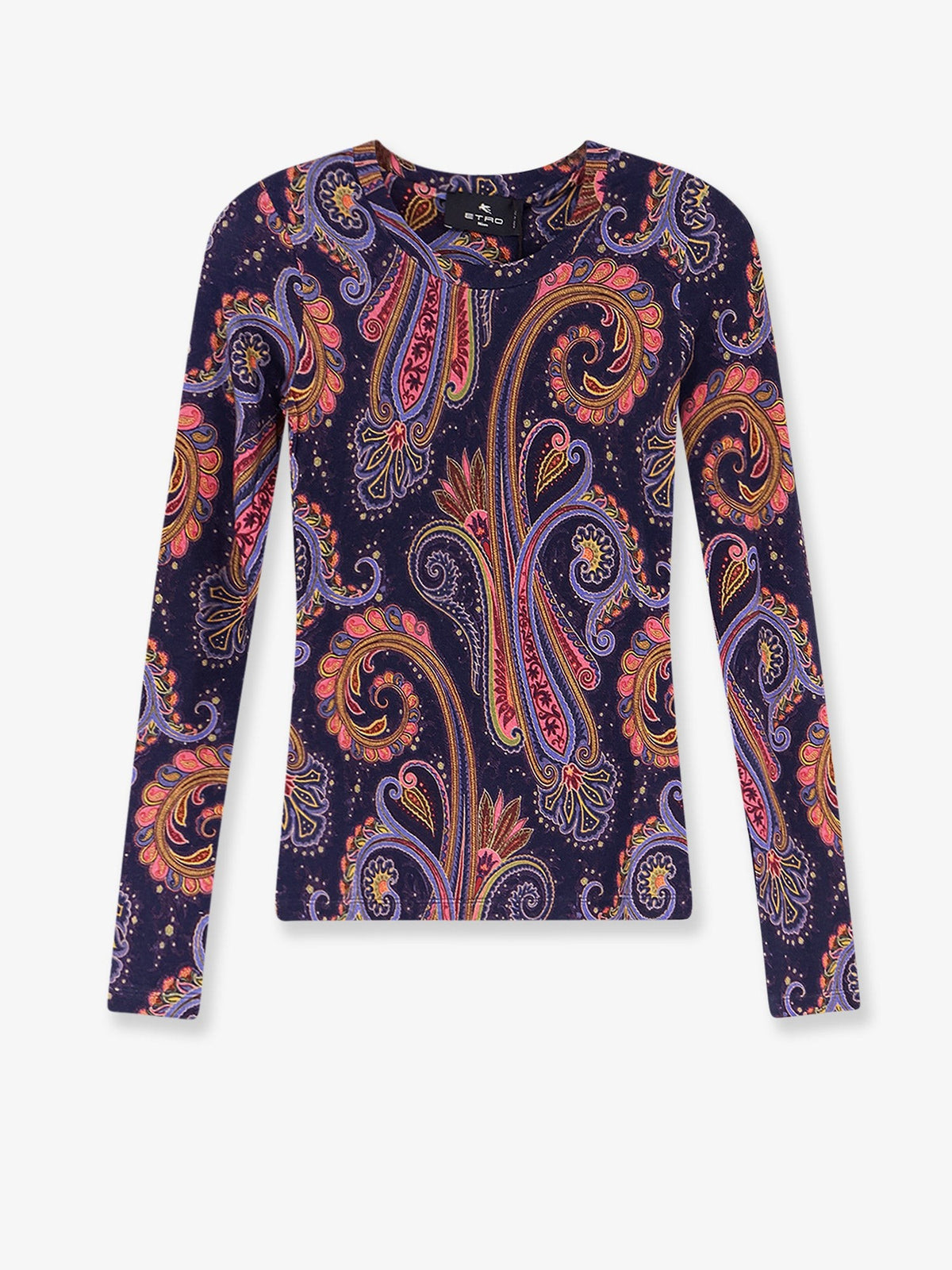 Paisley viscose and wool t-shirt