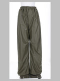 pantalone ampio in ecopelle